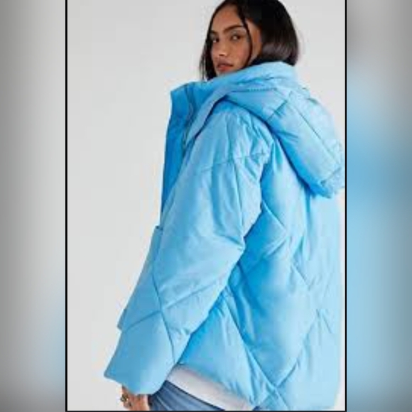 Free People - Emmy Swing Puffer Jacket in Capri Blue, size S, NWOT - Picture 3 of 7